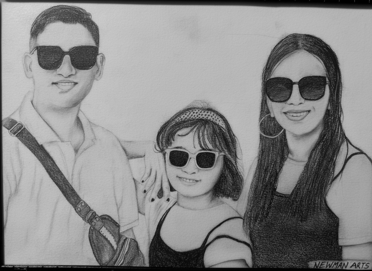 Triple Person Sketch