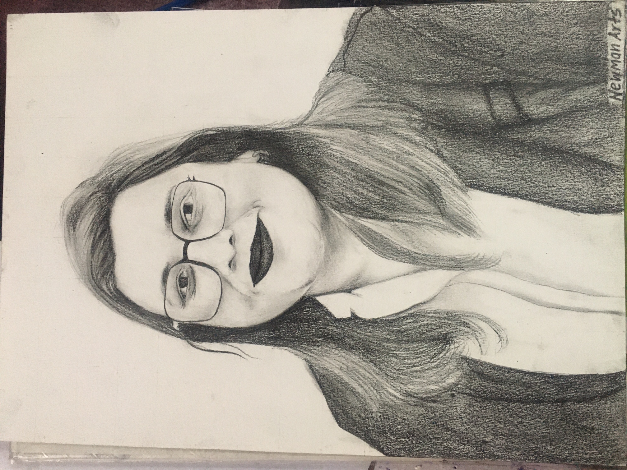 Custom pencil sketch combining multiple photos